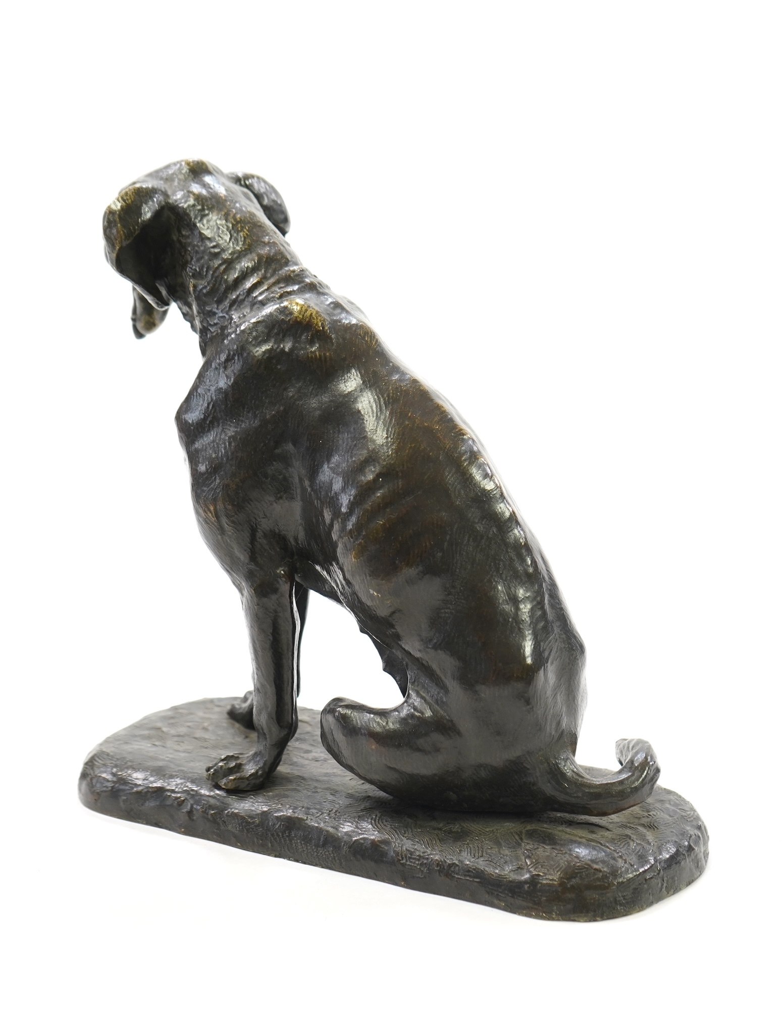 Animalier School, a bronze figure of a seated dog, early 20th century